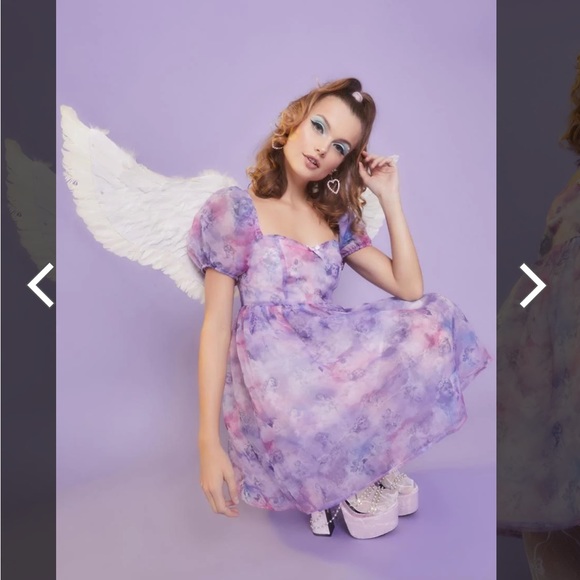 NWOT Dolls Kill Sugar Thrillz On Cloud Nine Baby Doll Dress - Picture 4 of 9